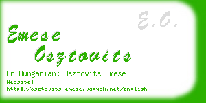 emese osztovits business card